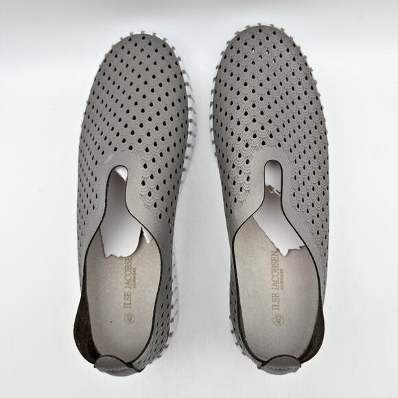 IIse Jacobsen Tulip PU0010 Slip-On Loafer Size US 10 EU 40 Grey Metallic GUC - Picture 10 of 14